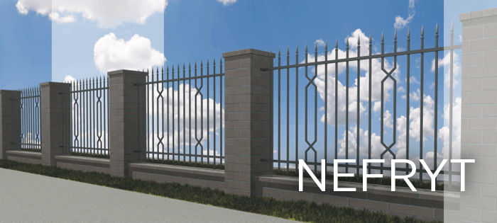 Wzór ogrodzenia frontowego Nefryt firmy PLAST-MET